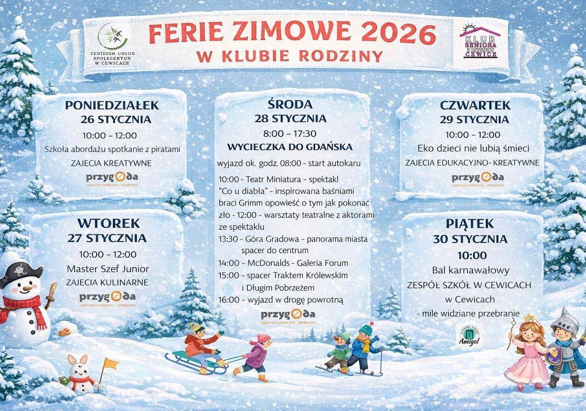 Ferie zimowe 2026 w Klubie