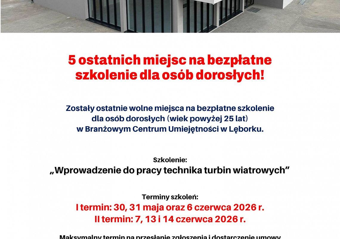 Zostały ostatnie wolne miejsca