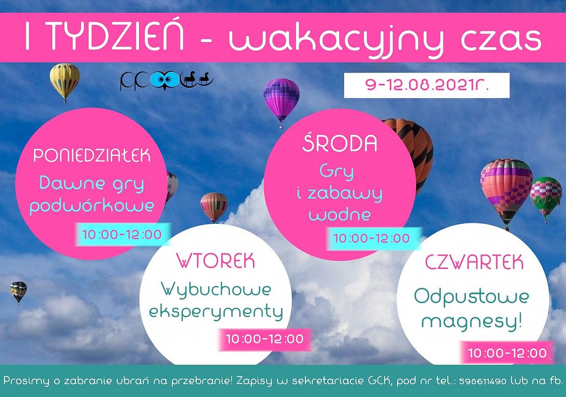 Wakacyjny czas – zajęcia dla