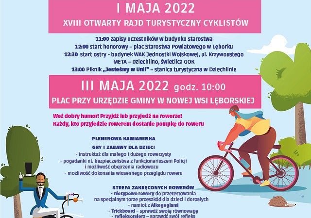 Majówka z rowerem plakat