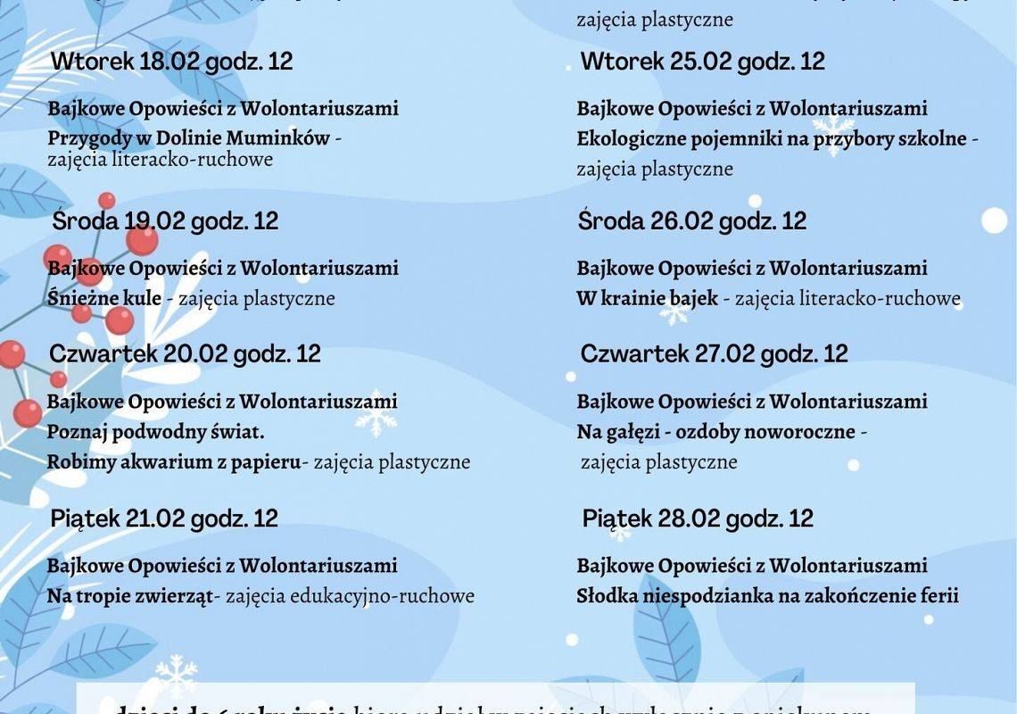 Ferie zimowe w Bibliotece