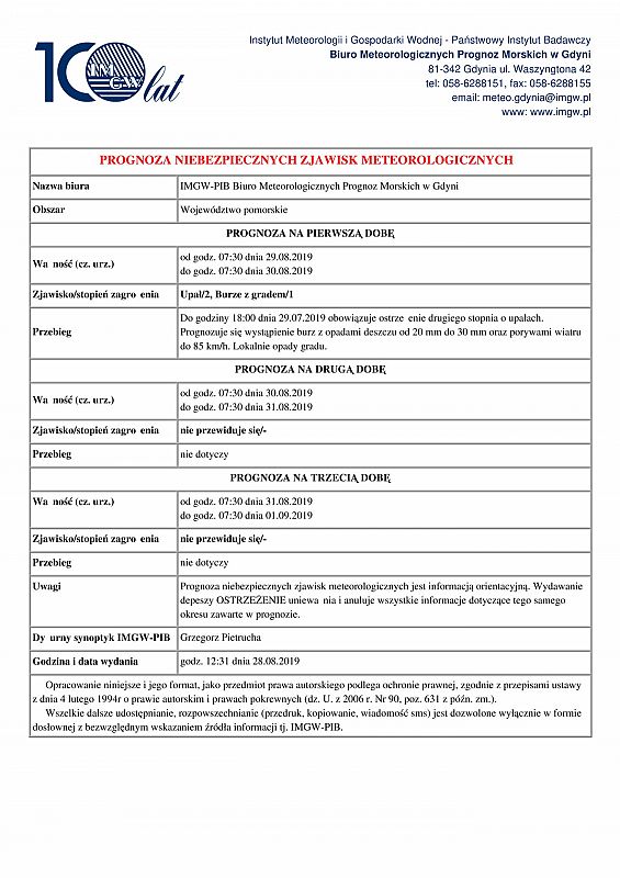 Ostrzeżenie meteorologiczne
