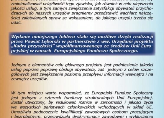 FOLDER INFORMACYJNY O URZĘDACH