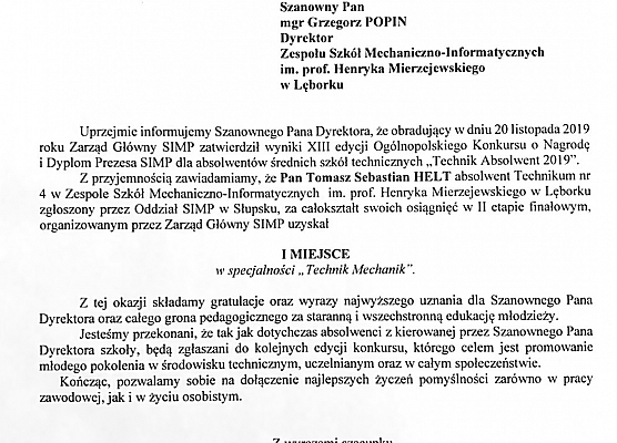 Po raz pierwszy w „Mechaniku”