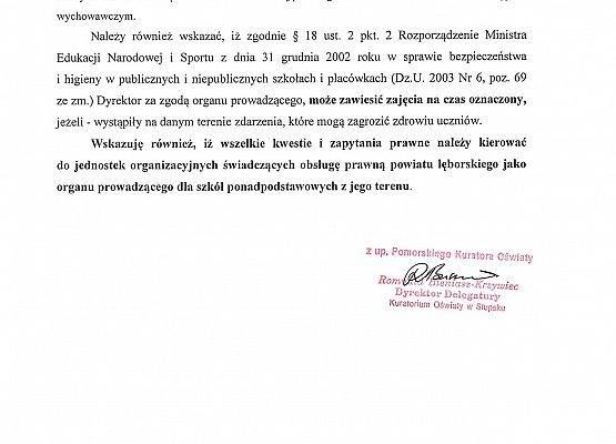 Komunikat Kuratorium Oświaty w