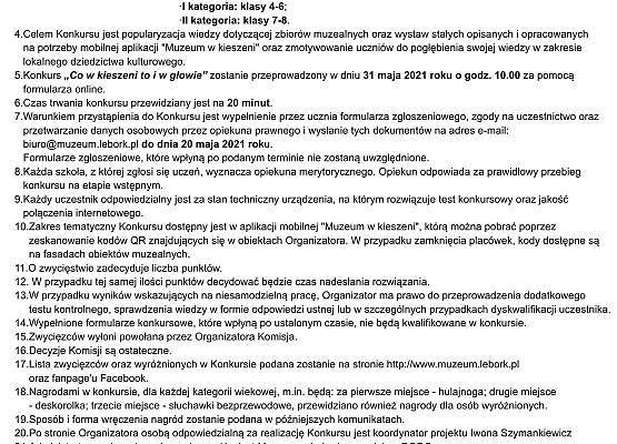 Regulamin konkursu