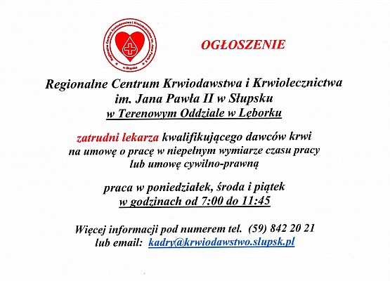 Treść oferty - lekarz