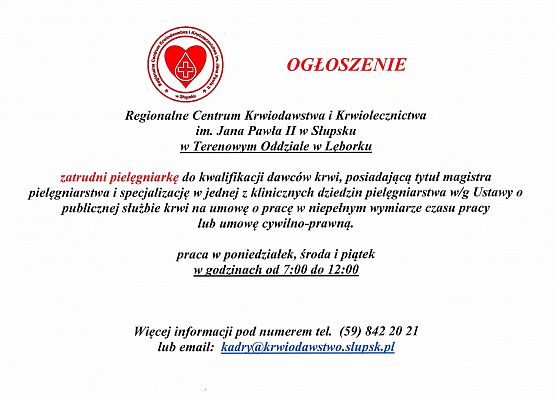 Treść oferty - pielęgniarka