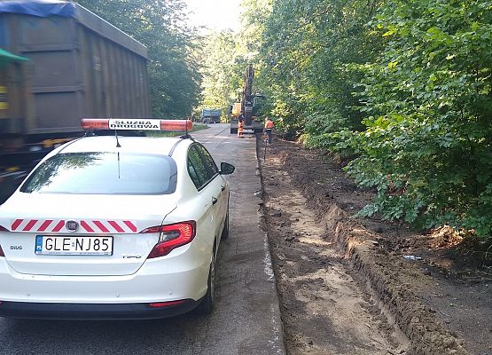 Odcinek przebudowywanewj drogi