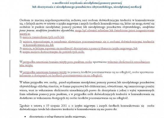 Informacja dla osób