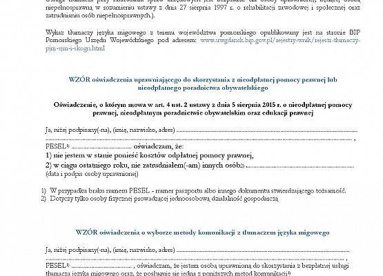 Informacja dla osób