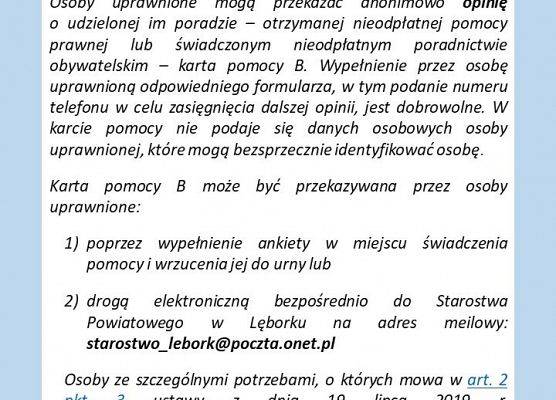 Informacja o możliwości