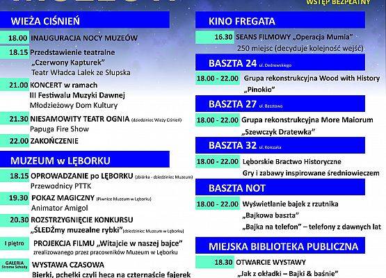 Noc Muzeów - harmonogram
