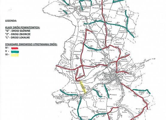 Mapa sieci dróg powiatowych