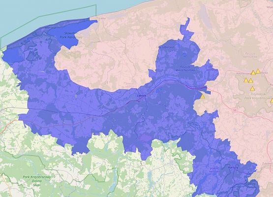 Mapa stref w powiecie