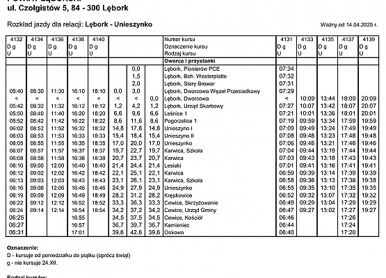 Lębork - Unieszynko od