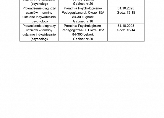 Harmonogram wsparcia: Projekt: