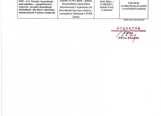 Harmonogram wsparcia PCPR