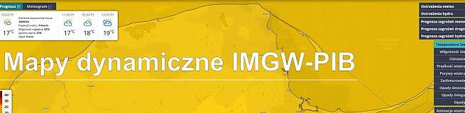 Mapy dynamiczne IMGW-PIB grafika